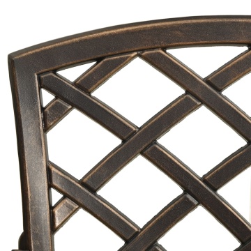 Set mobilier bistro, 3 piese, bronz, aluminiu turnat - Img 8