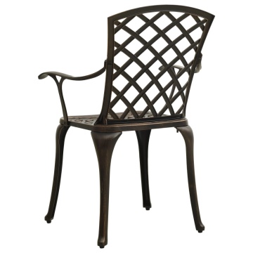 Set mobilier bistro, 3 piese, bronz, aluminiu turnat - Img 6