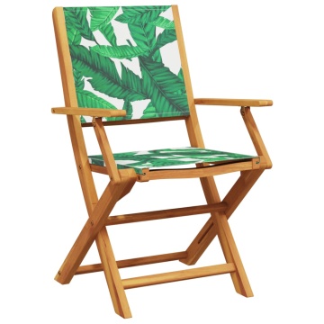 Set mobilier bistro, 3 piese, textil model frunze/lemn masiv - Img 3