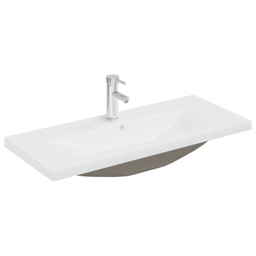 Set mobilier de baie, 2 piese, gri beton, lemn compozit - Img 5