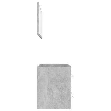Set mobilier de baie, 2 piese, gri beton, PAL - Img 8
