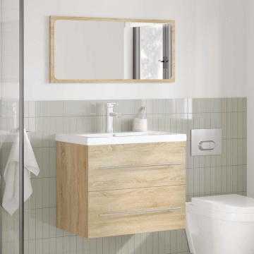 Set mobilier de baie, 2 piese, stejar sonoma, lemn prelucrat - Img 3