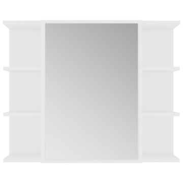 Set mobilier de baie, 3 piese, alb, lemn prelucrat - Img 6