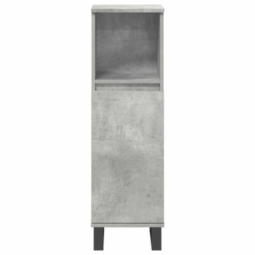 Set mobilier de baie, 3 piese, gri beton, lemn compozit - Img 6