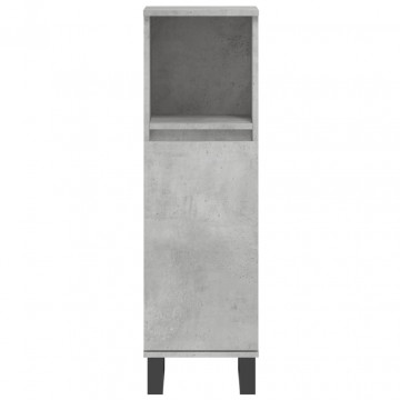 Set mobilier de baie, 3 piese, gri beton, lemn compozit - Img 7
