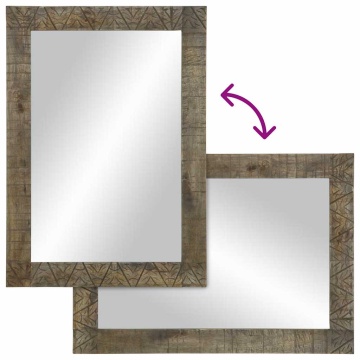 Set mobilier de baie, 3 piese, lemn masiv de mango - Img 7