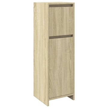 Set mobilier de baie, 4 piese, stejar sonoma, lemn prelucrat - Img 5