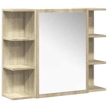 Set mobilier de baie, 4 piese, stejar sonoma, lemn prelucrat - Img 5