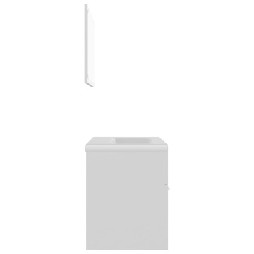 Set mobilier de baie, alb, lemn prelucrat - Img 6