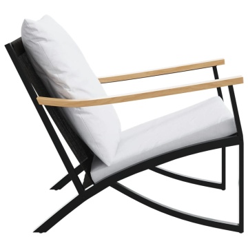 Set mobilier de balcon, 4 piese, cu perne, negru, oțel - Img 5
