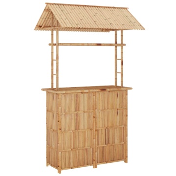 Set mobilier de bar, 3 piese, bambus - Img 3