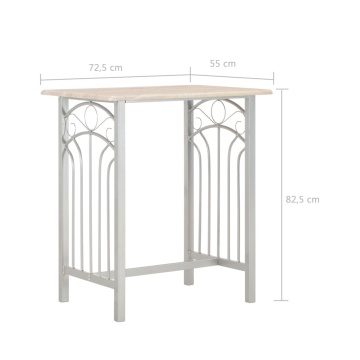 Set mobilier de bar, 3 piese, lemn și oțel - Img 7