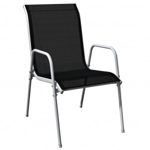 Set mobilier de exterior, 5 piese, negru, oțel - Img 5