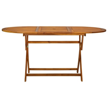 Set mobilier de exterior, 7 piese, lemn masiv de acacia - Img 5