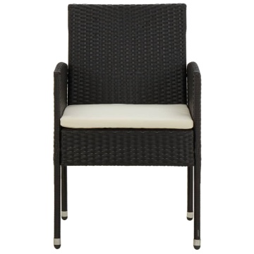 Set mobilier de exterior, 7 piese, negru, poliratan - Img 8