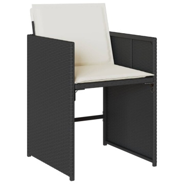 Set mobilier de exterior cu perne, 11 piese, negru, poliratan - Img 8