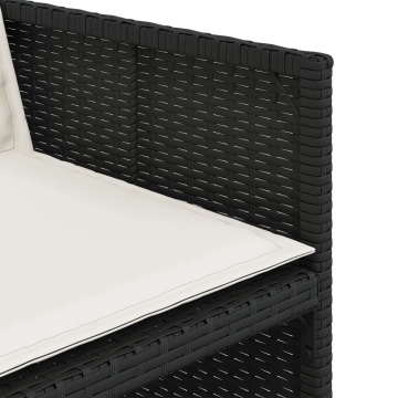 Set mobilier de exterior cu perne, 11 piese, negru, poliratan - Img 7