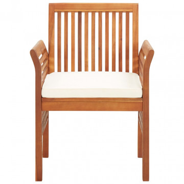 Set mobilier de exterior cu perne 3 piese, lemn masiv de acacia - Img 8