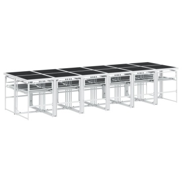 Set mobilier de grădină, 13 piese, cu perne, alb, textilenă - Img 8