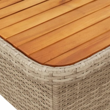 Set mobilier de grădină, 2 piese, cu perne, bej, poliratan - Img 5