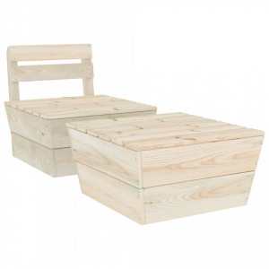 Set mobilier de grădină, 2 piese, lemn de molid tratat - Img 1