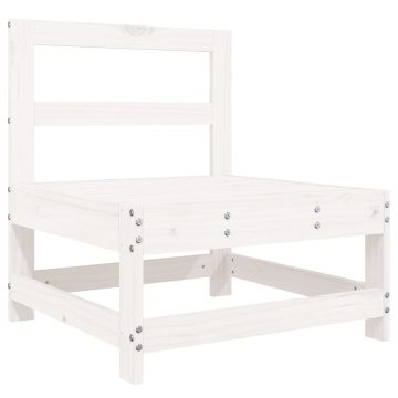 Set mobilier de grădină, 3 piese, alb, lemn masiv de pin - Img 7