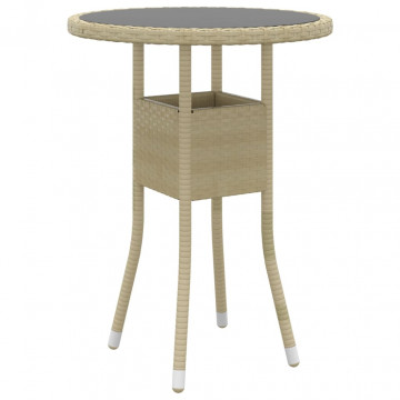 Set mobilier de grădină, 3 piese, bej, poliratan - Img 3