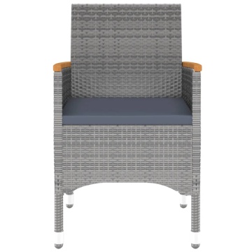Set mobilier de grădină, 3 piese, gri, poliratan - Img 5