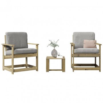 Set mobilier de grădină, 3 piese, lemn de pin impregnat - Img 1