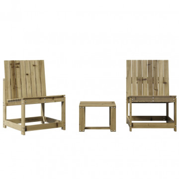 Set mobilier de grădină, 3 piese, lemn de pin impregnat - Img 2