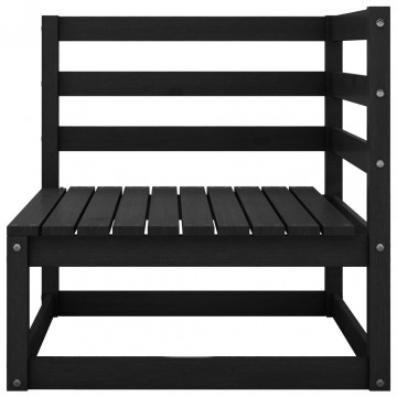 Set mobilier de grădină, 3 piese, negru, lemn masiv de pin - Img 8