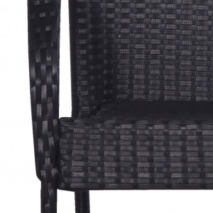 Set mobilier de grădină, 3 piese, negru - Img 5