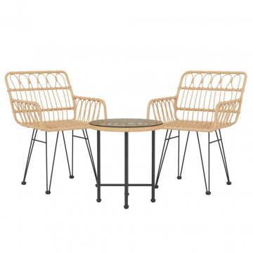 Set mobilier de grădină, 3 piese, poliratan - Img 3