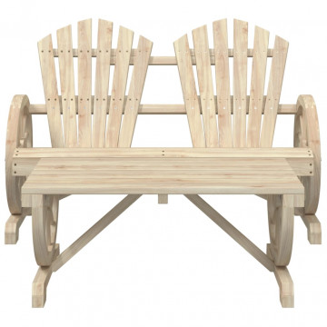 Set mobilier de grădină, 4 piese, lemn masiv de brad - Img 8