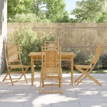 Set mobilier de grădină, 5 piese, bambus - Img 1