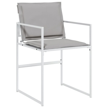 Set mobilier de grădină, 5 piese, cu perne, alb, textilenă - Img 4