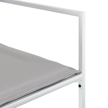 Set mobilier de grădină, 5 piese, cu perne, alb, textilenă - Img 6