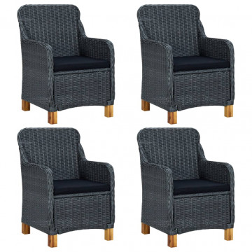 Set mobilier de grădină, 5 piese, gri închis - Img 8