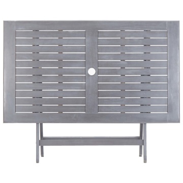 Set mobilier de grădină, 5 piese, gri, lemn masiv de acacia - Img 8