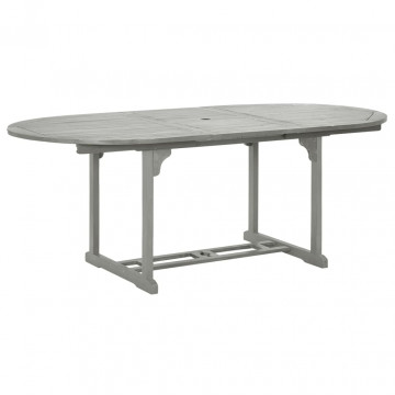 Set mobilier de grădină, 5 piese, gri, lemn masiv de acacia - Img 6