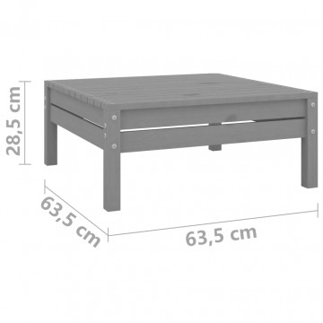 Set mobilier de grădină, 5 piese, gri, lemn masiv de pin - Img 7