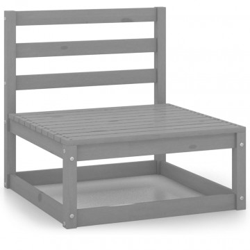 Set mobilier de grădină, 5 piese, gri, lemn masiv de pin - Img 5