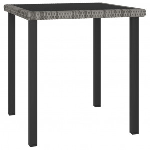 Set mobilier de grădină, 5 piese, gri, poliratan - Img 2