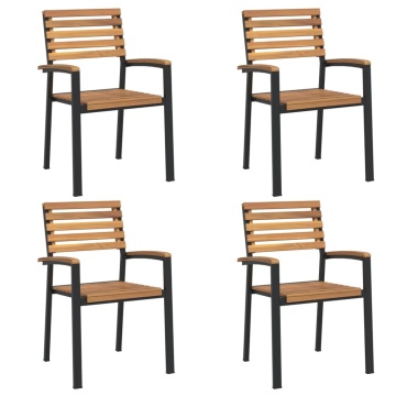 Set mobilier de grădină, 5 piese, lemn masiv de acacia și metal - Img 3