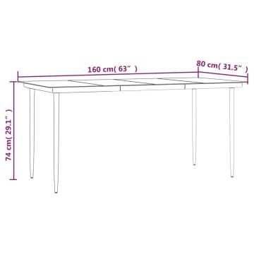 Set mobilier de grădină, 5 piese, negru, oțel și textilenă - Img 6