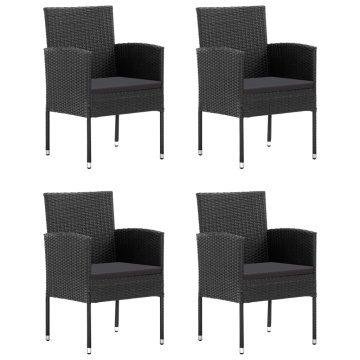 Set mobilier de grădină, 5 piese, negru, poliratan - Img 3