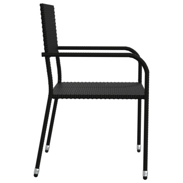 Set mobilier de grădină, 5 piese, negru, poliratan - Img 5