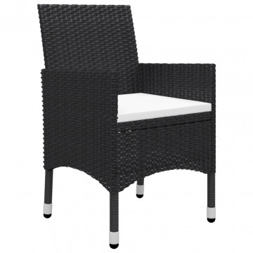 Set mobilier de grădină, 5 piese, negru - Img 2