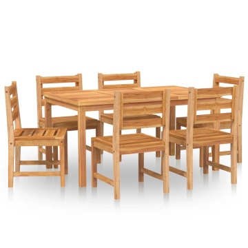 Set mobilier de grădină, 7 piese, lemn masiv de tec - Img 2