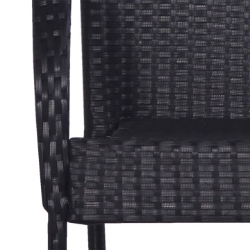 Set mobilier de grădină, 7 piese, negru, poliratan - Img 6